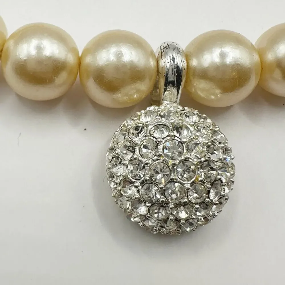 Jones New York Necklace Faux Pearl Pendant JNY Costume Jewelry Retro